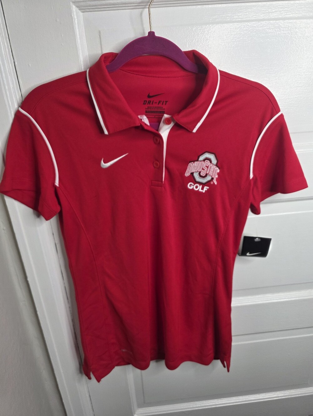 NWT Nike Ohio State Golf Polo Shirt Red Womens Small - Picture 4 of 9